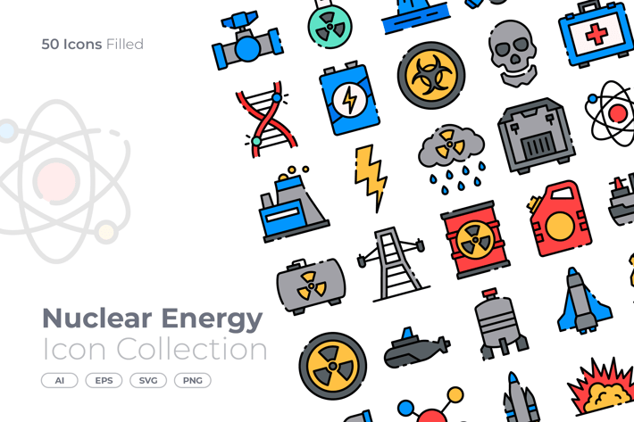 Nuclear Energy  Filled Icon