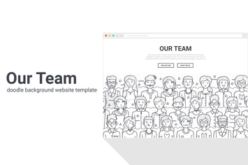Our Team Doodle Background Template
