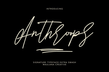 Anthroops Signature Typeface Extra Swash