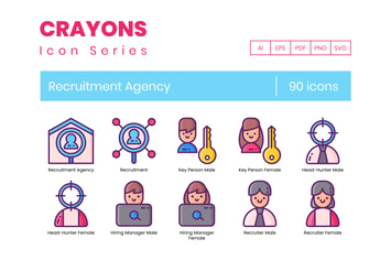 90 Recruitment Agency Icons