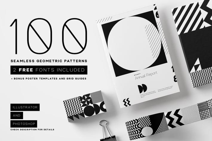 100 seamless geometric patterns