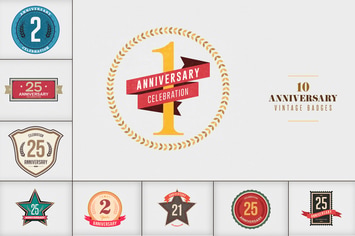 Anniversary Vintage Badges