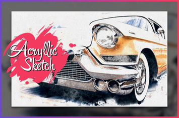 Fast Acrylic Sketch CS4+ Photoshop Action