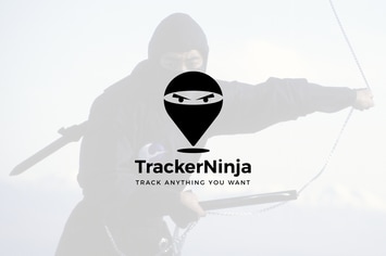 TrackerNinja : Negative Space Location Pin Logo