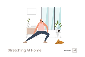 Stretching At Home Illustration