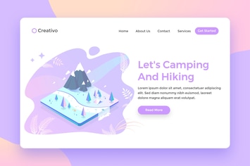 Lets Camping Hiking Nature Explorer Landing Page