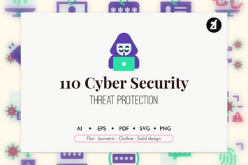110 Cyber Security elements icon pack