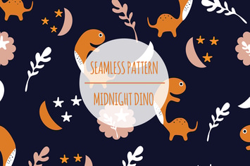 Midnight Dino – Seamless Pattern