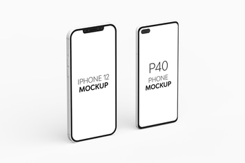 P40 Phone & iPhone 12 Mockup
