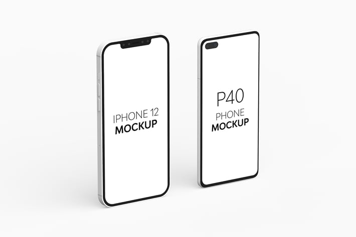 P40 Phone & iPhone 12 Mockup