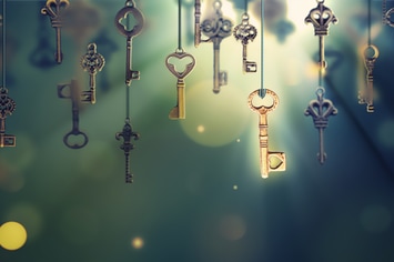 Conceptual image with hanging keys