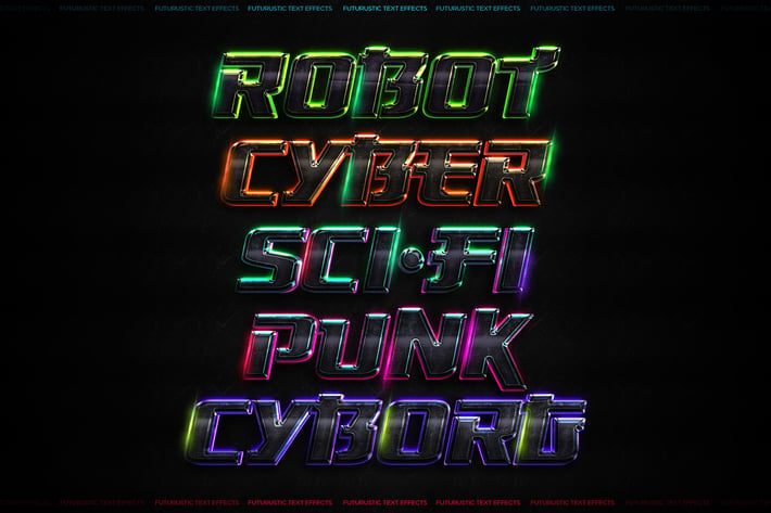 Futuristic Text Effects - Photoshop PSD