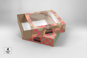 Medium Box Drawer with Window Sleeve Mockup