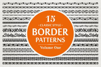 15 Vector Border Patterns Classic Style Volume 1