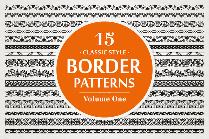 15 Vector Border Patterns Classic Style Volume 1