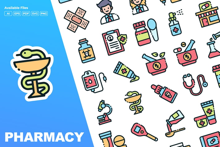 Pharmacy Color Icons