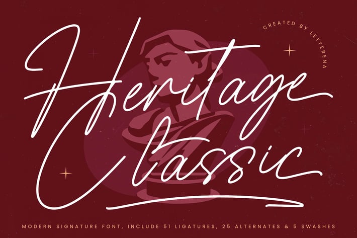 Heritage Classic Modern Signature Font