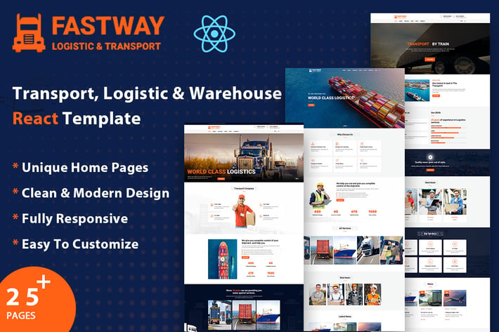 Fastway - Logistic & Transport React Template 