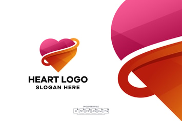 Heart Gradient Colorful Logo Template