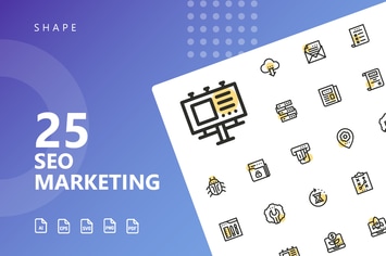 SEO Marketing Shape Icons