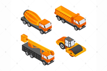 Construction Vehicles - isometric elements