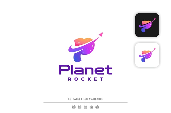 Letter Planet Gradient Colorful Logo