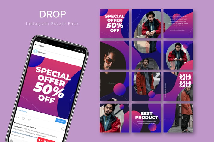 Drop - Instagram Puzzle Template
