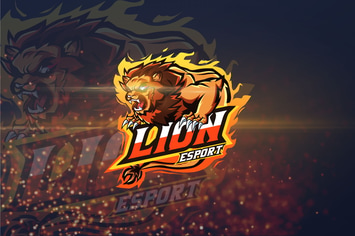 Lion - AI and PSD Esport Logo Template