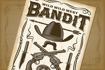 Vintage Wild West Bandit Poster