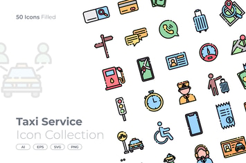 Taxi Service Filled Icon