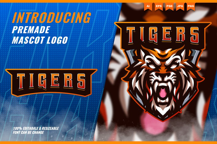 Mad Tigers - Mascot Esport Logo Template