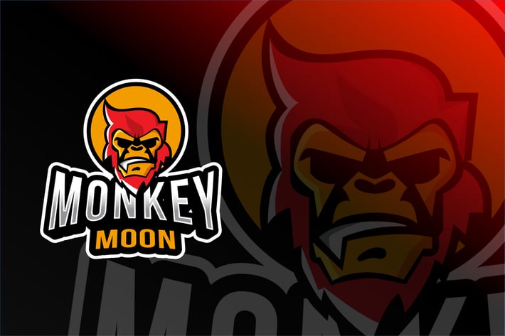 Monkey Moon Esport Logo Template
