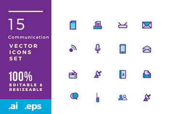 15 Communication vector icons