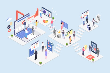 Blockchain Platform Isometric Illustration
