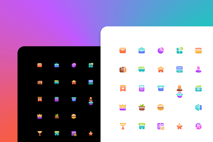 Glass Icons Set