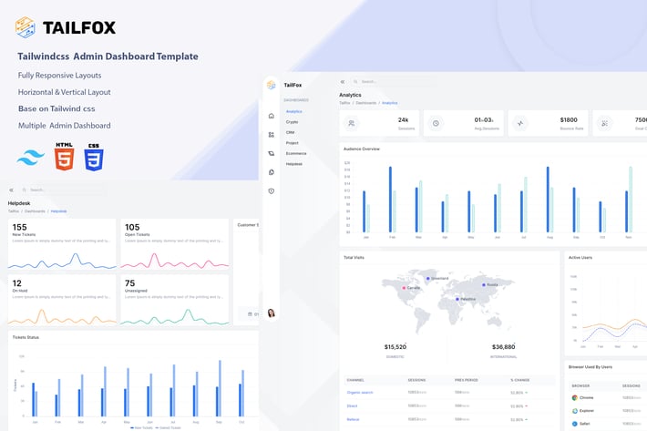 Tailfox - Tailwind CSS Admin Dashboard Template
