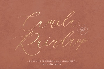 Camila Raindrop - Elegant Calligraphy Logo Font