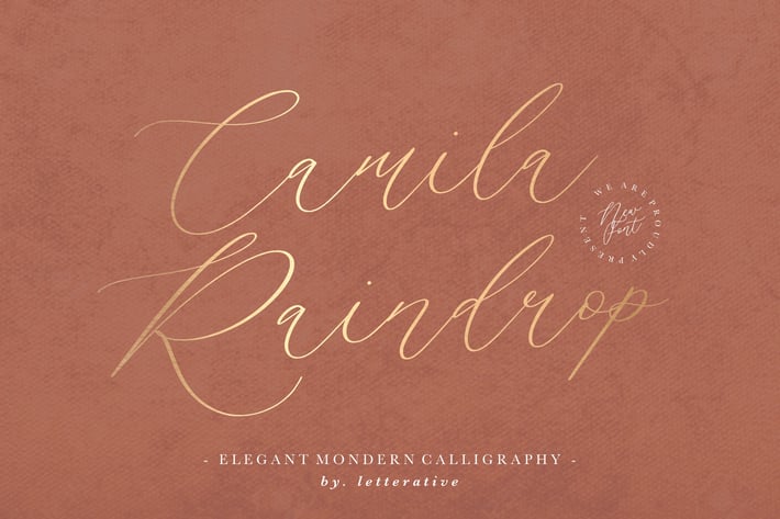 Camila Raindrop - Elegant Calligraphy Logo Font
