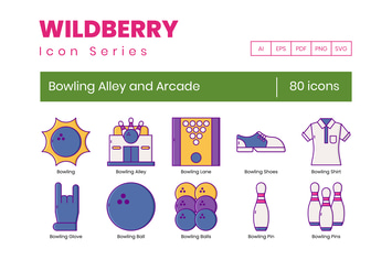 Bowling Alley and Arcade Icons