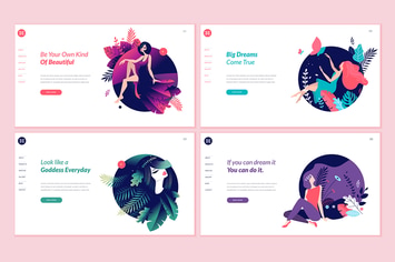 Set of Beauty Web Page Design Templates