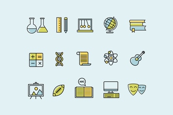 15 School Subject Icons