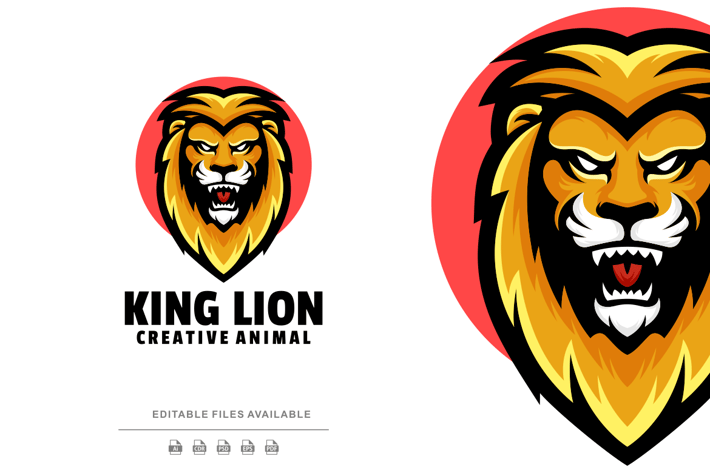 Lion Color Mascot Logo