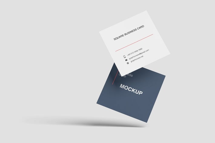 Flying Square Business Card Mockup