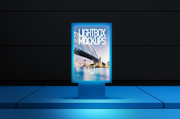 3D Lightbox Poster Outdoor Mock-up