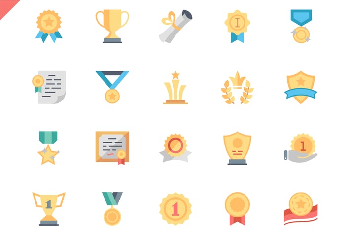 Simple Set Awards Flat Icons