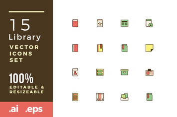 15 Library vector icons
