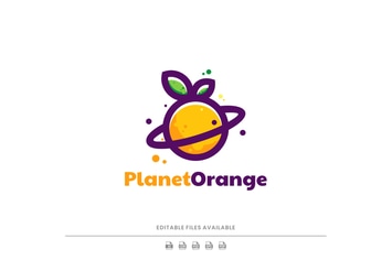 Planet Orange Simple Logo