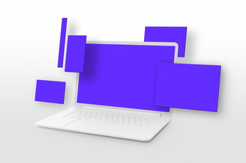 Macbook Perspective Multi-Screen Mockup