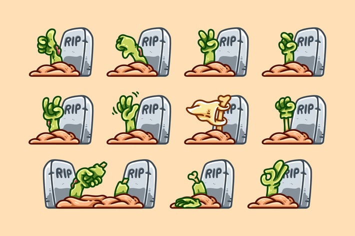 Cartoon Zombie Hand Gesture