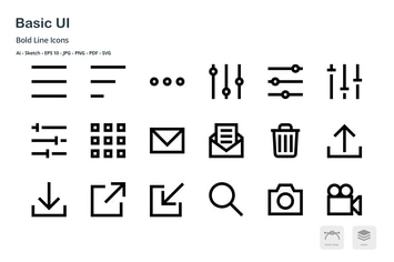 Basic User Interface Mini Bold Line Vector Icons